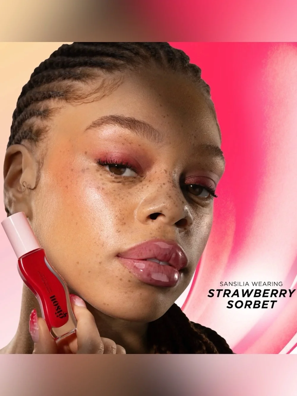 Gisou Honey Infused Lip Oil - Strawberry Sorbet (Pink) BNIB
